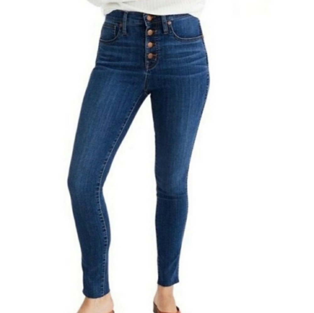 Madewell - Mid-Rise Skinny Jeans with Distressed Hem - 28 - LN